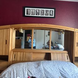 Full/ Queen Headboard With Top And Side Drawers