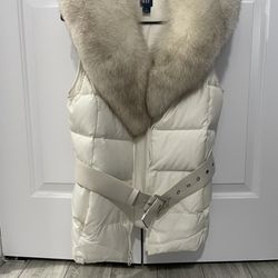 down sleeveless vest with real fur