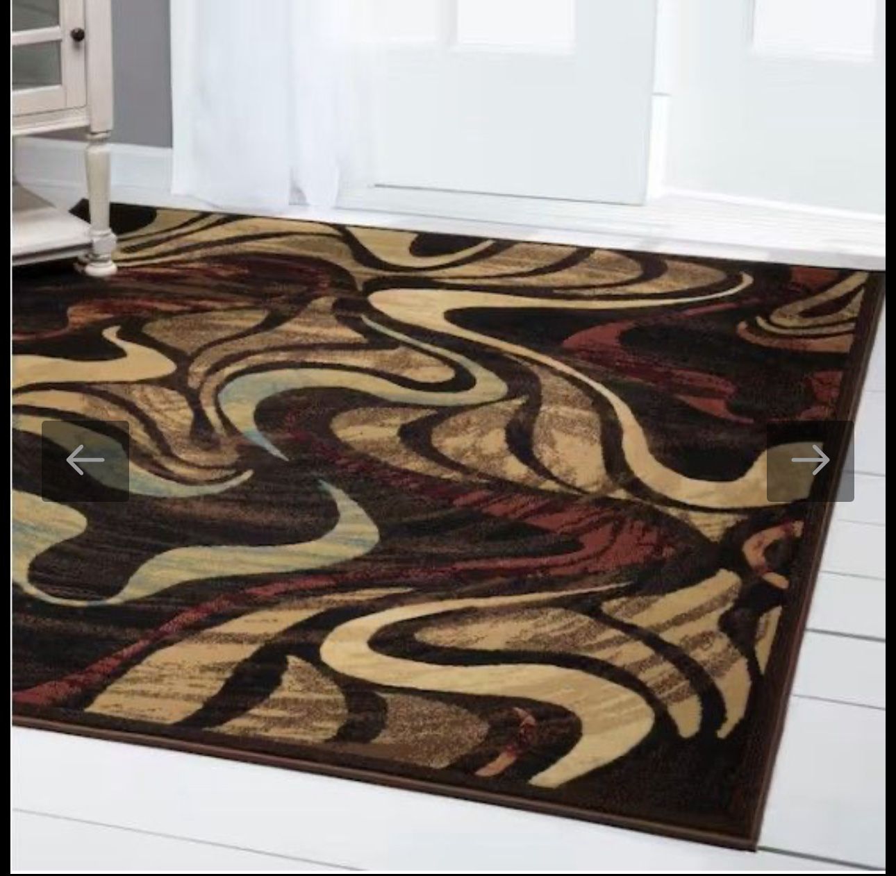 SIZE: 8 ft. x 10 ft. Catalina Black/Brown Abstract Area Rug