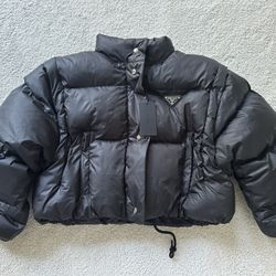 New Woman’s Black Prada Puffer Jacket Small 