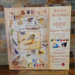 Nature Sketches A-1,000- Piece Jigsaw Puzzle • Finished Size : 19" - X 30"-High • From The Sunspot Suns Out Jig Saw Collection • Art By : Punch Studio