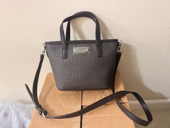 NEW GUESS Black Monogram Crossbody Handbag (Protective Plastic On)