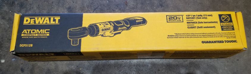 DEWALT, 20V MAX 1/2 Cordless Ratchet (Tool Only), Drive Size 1/2 in, Volts 20, Model# DCF512B

