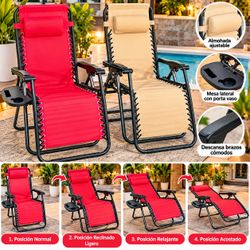 Lawn chairs zero gravity 2 pack box