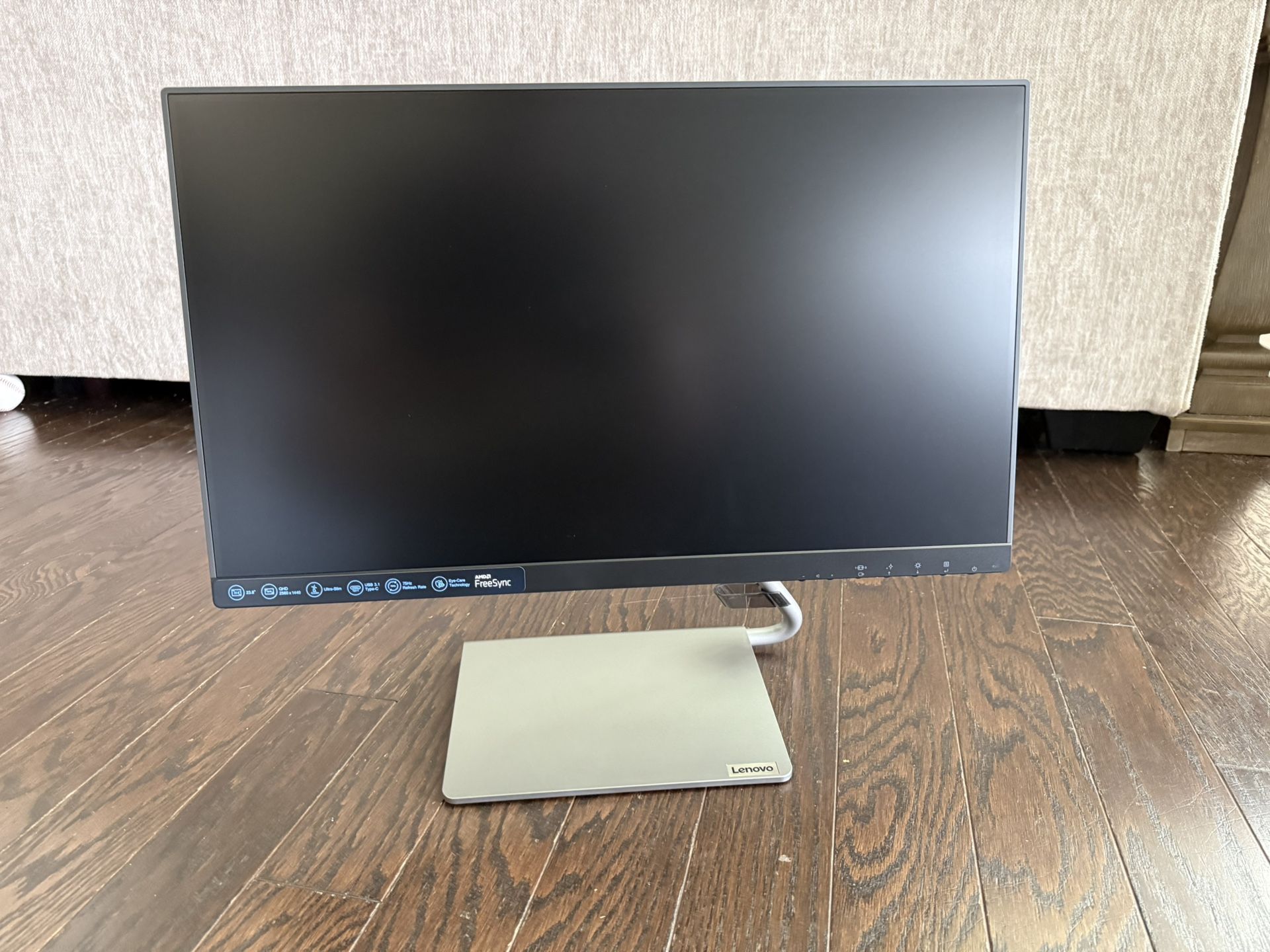 Lenovo Q24h-10 23.8 inch QHD (2560 x 1440) USB-C LCD Monitor, LED Backlit, AMD FreeSync, 75Hz