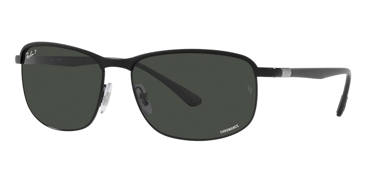 Rayban ORB3671CH Black Sleek Sunglasses with Deep Dark Green Polarized Lenses---NEW!!!!