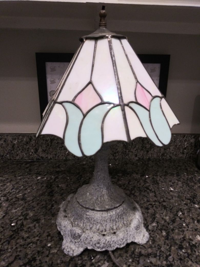 18" tall Stained glass lamp