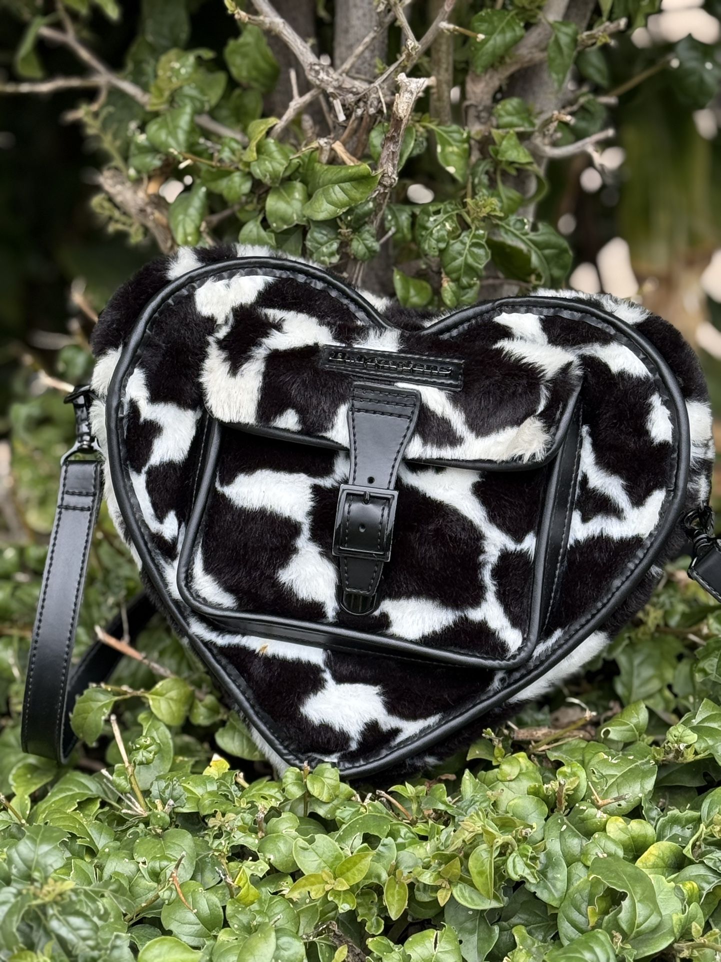Dr Martens Cow Print Furry Purse/backpack