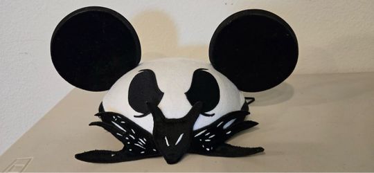 ​🎃 Tim Burton Vampire Teddy & Jack Skellington Style Felt Mouse Ears Costume Hat