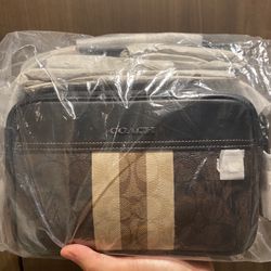 Coach  Graham Signature Canvas Varsity Stripe Mahogany Bag