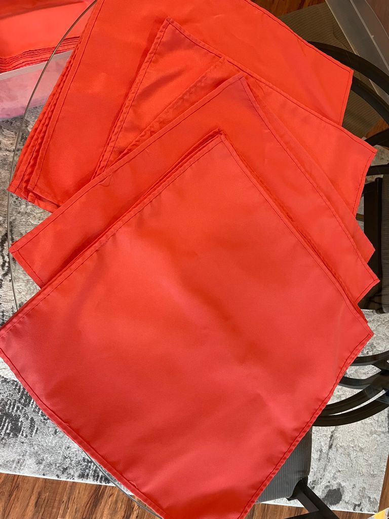 Qty: 99- 20 × 20 inch Polyester Cloth Napkins Coral Color