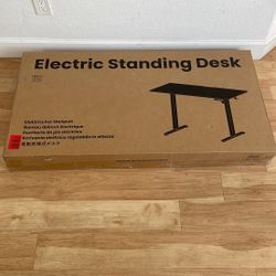 48”x24” Electric Standing Desk (White) – NEW, Unused, Fully Working, Visible Cosmetic Cracks – SAVE $100