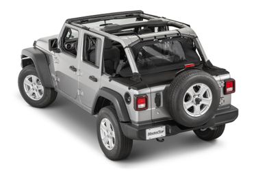 Tonneau Cover In Black Diamond Fabric for 18-23 Jeep Wrangler JL 4-Door with Hardtop