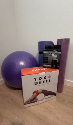 Complete Yoga & Home Workout Set – 3 Yoga Wheels, 2 Mats, Exercise Ball & Resistance Band