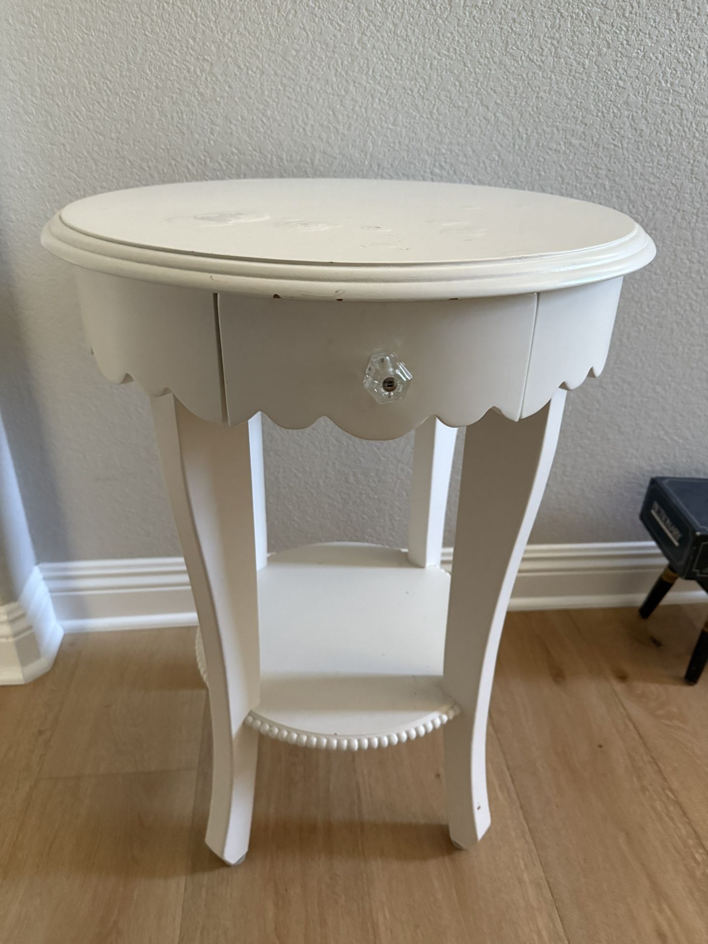White Wood Side Table