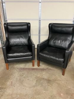 Chairs high back leather pair pending