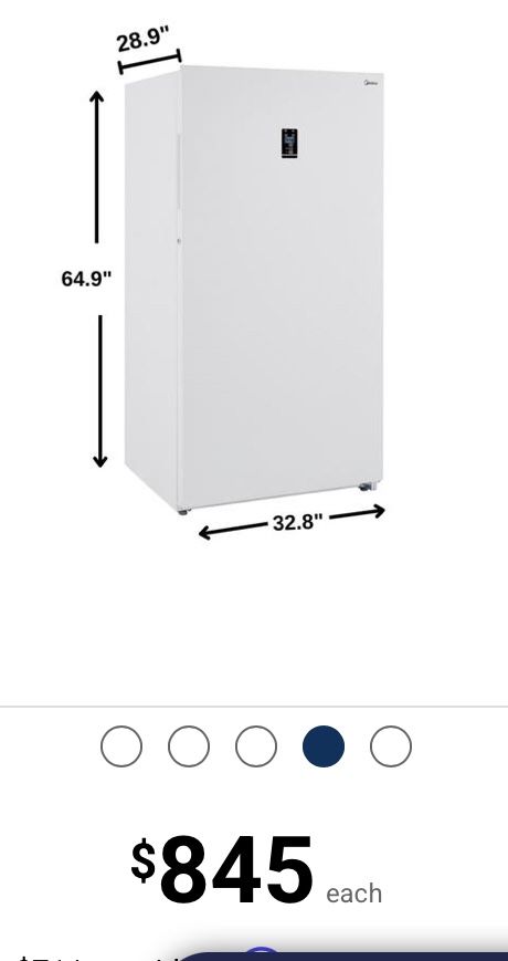 Midea 17.0 Cu. Ft. 33" Convertible 2-in-1 Upright Freezer/Fridge