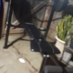 Like New Gym Bench  W/ Weights 