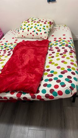 $75 metal full with futon slightly use - guest room bed