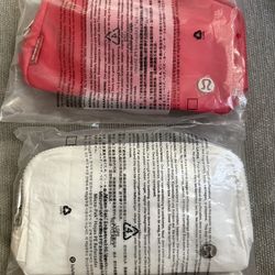 red and white lululemon fanny pack duo