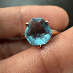 585 14K RG Rose Gold Stamped Navajo Turquoise Size 7 Ring