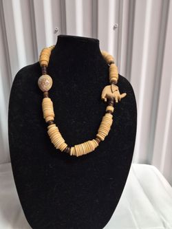 Vintage wooden animal necklace