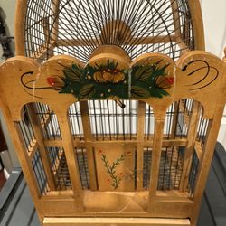 Vintage Wood Bird Cage