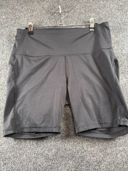 All In Motion Womens XL Black High Rise Bike Shorts Athletic Workout Activewear
