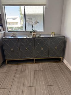 Gray and Gold SideBoard Buffet
