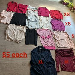 $5 each sweater top XS-S mostly. Brands like GAP, BANANA REPUBLIC, TOMMY Hf., PUMA, CK, US Polo