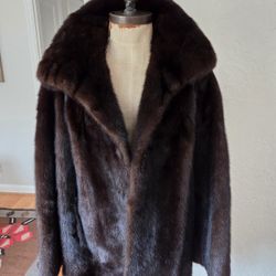 Real Mahogany Mink Fur Coat Size M/L NO OFFERS 