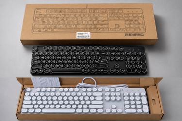Retro USB Wired Mechanical Keyboard - Linear Switch - Full Size