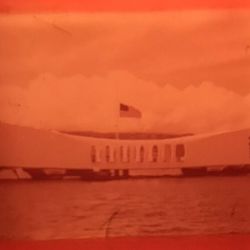 Vintage souvenier view finder of the Arizona Memorial