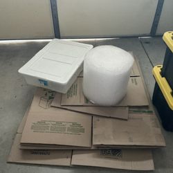 Packing Boxes, Plastic Wrap And Rectangle Plastic box 