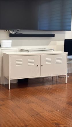 White metal storage/tv stand