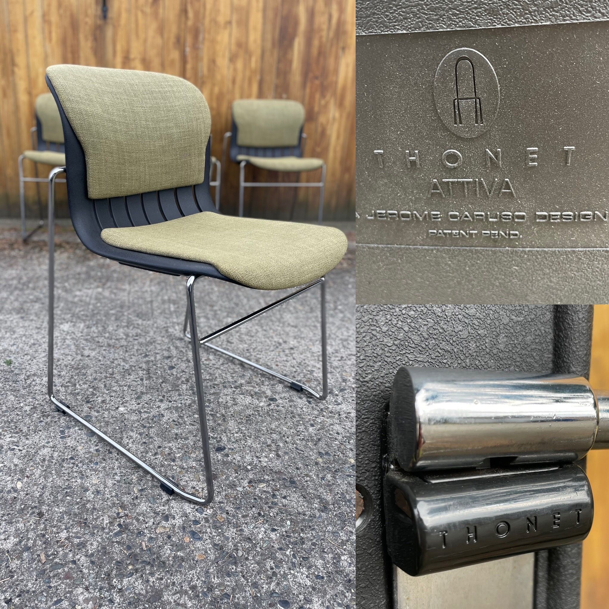 Set of 4 AWARD WINNING Thonet Attiva Stacking Chairs by Jerome Caruso, Designer, Modernist, Dining, Office 75 Each