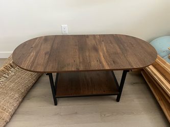 Convertible Lift-Top Coffee Table – Dark Walnut (like new)