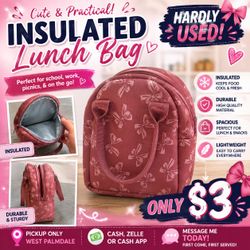 🎀 Cute Insulated Lunch I Bag – Only $3! 🎀
