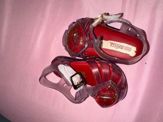 Mini Melissa Baby Girls Aranha Lip Sandals Clear #jellyshoes #glitter  SZ 5 no box