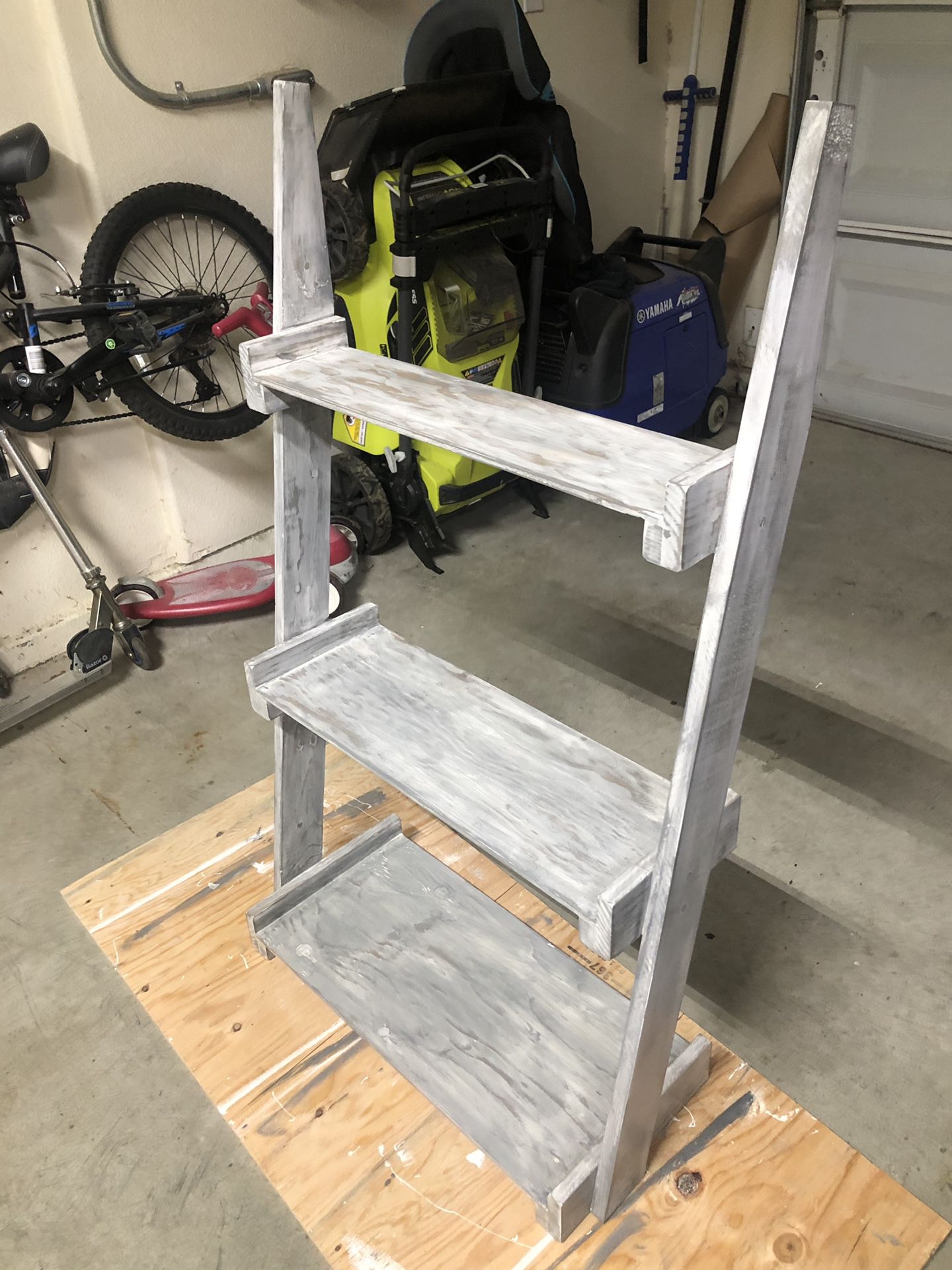 Ladder wall shelf