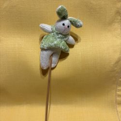 Easter Spring Bunnies Rabbits Bunny Rabbit Wearing Cute Outfit on Stick