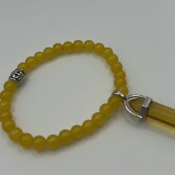 Handmade Glass Bead Bracelet - Honey Gold
