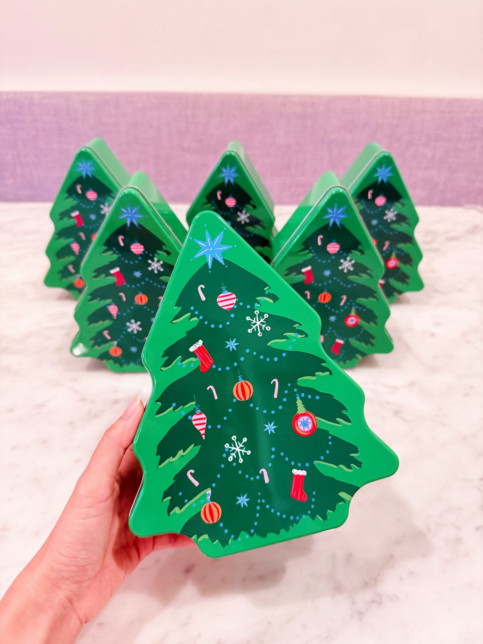 $3 Each Brand New Christmas Holiday Metal Cookie Tin Christmas Tree Shape Gift Box for Snacks and Presents Food Safe