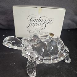 Cristal d'Arques Crystal Turtle Figurine Boutique Clear Glossy France with Box