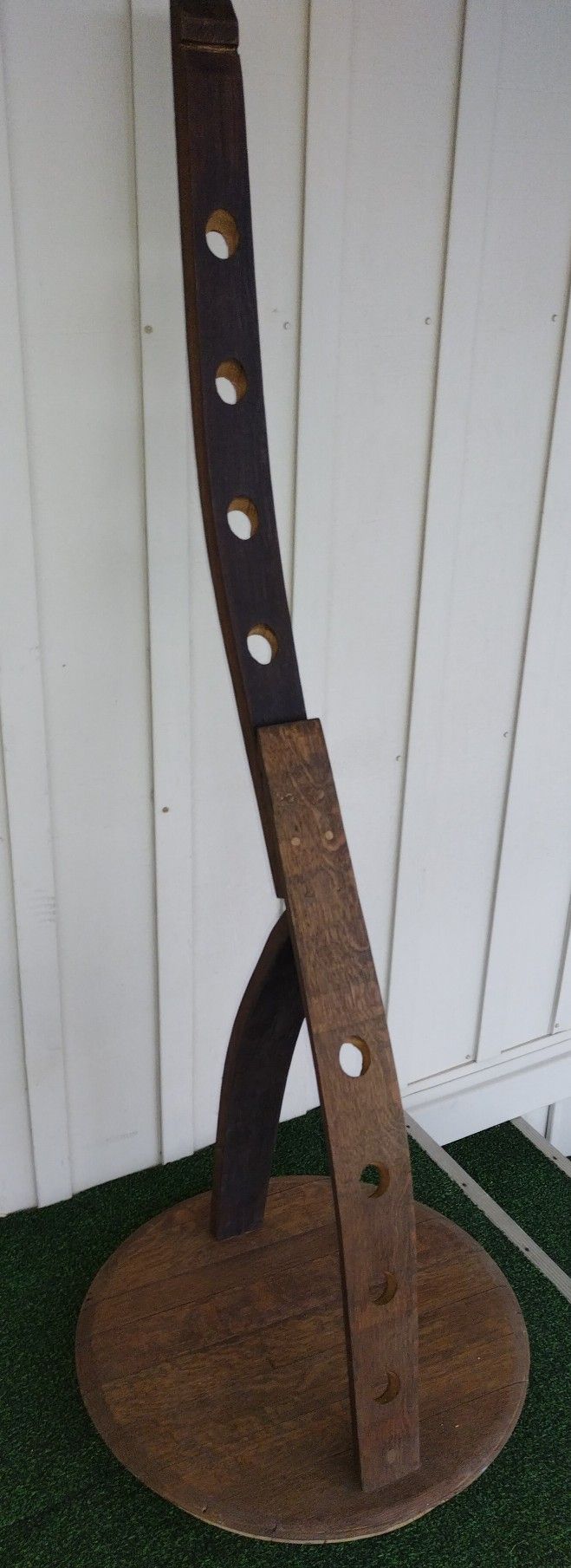 Wine Bottle Rack Made From Wine Barrel.