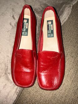 Bileonciny Red Leather Loafers size 24 (7.5)