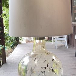 Glass Base Gold Lamp With Shade