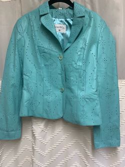 Pamela McCoy leather blazer