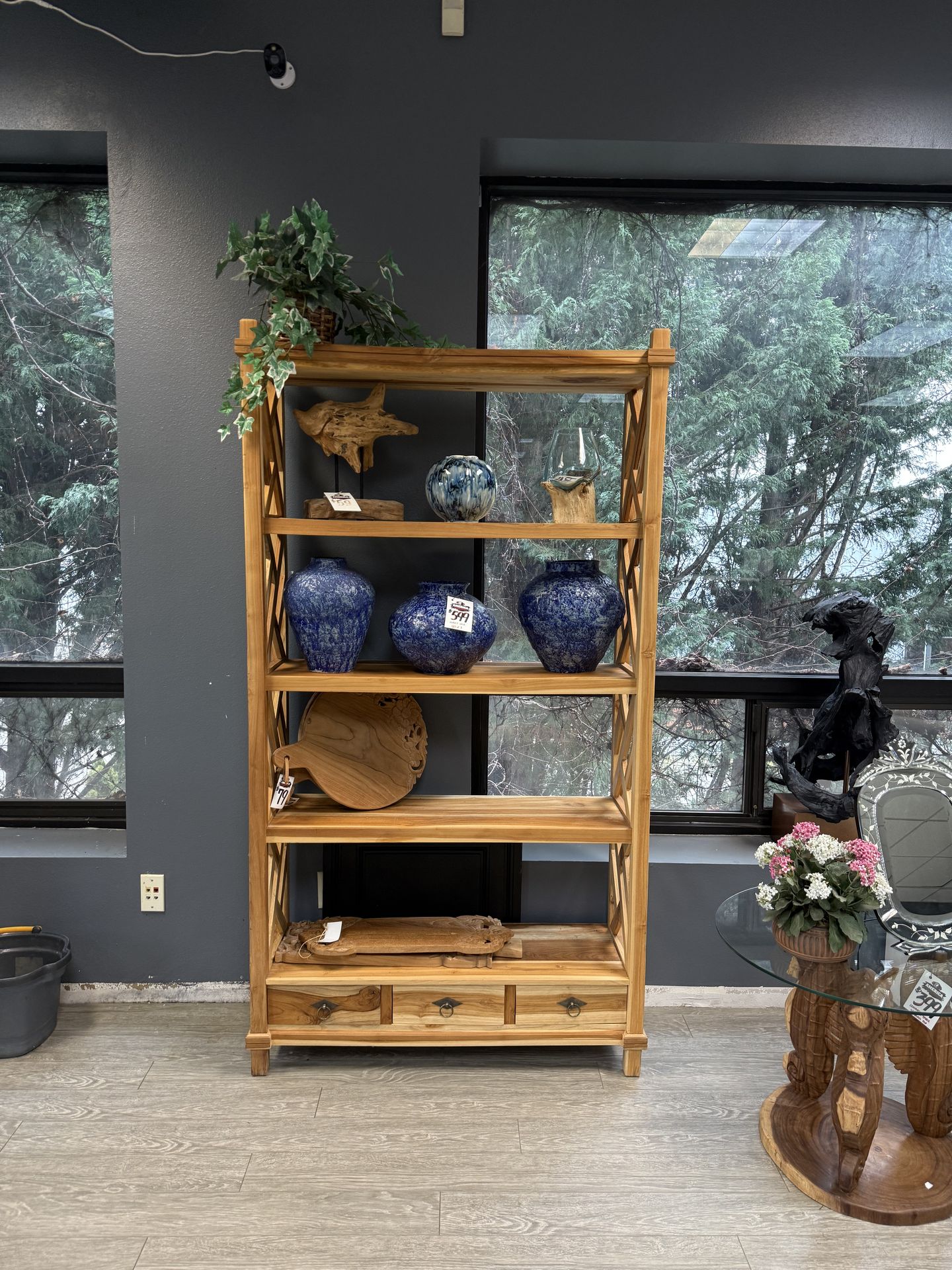 MEGA SALE! Solid Teak Abstract Bookcase ( Save $499 )