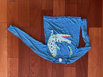 Hanna Andersson Blue Crocodile Rash Guard - Size 12